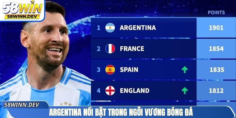 Argentina nổi bật trong ngôi vương bóng đá